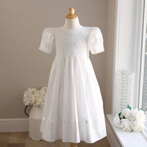 RESERVED: Strasburg Dress White Heirloom Smocked  Special Occasion Portrait